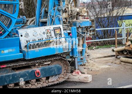 Details of a drill for soil sampling Stock Photo