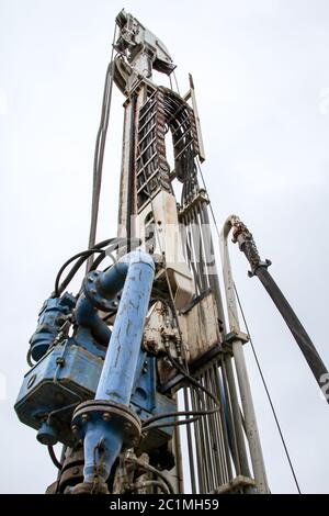 Details of a drill for soil sampling Stock Photo