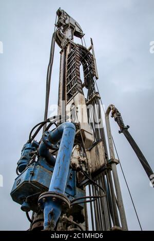 Details of a drill for soil sampling Stock Photo