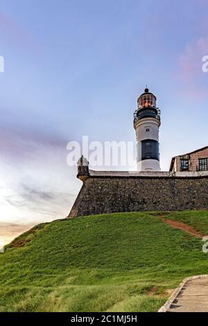 Tower of the historic and famous Farol da Barra in Salvador, Bahia Stock Photo