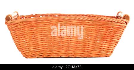 Orange Wooden Basket Stock Photo