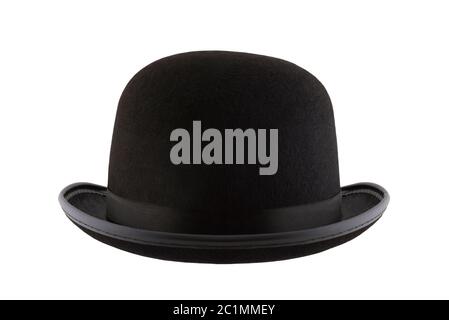 Black bowler hat isolated on white background Stock Photo