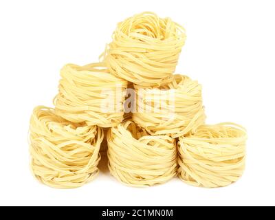 Raw Nest Pasta Stock Photo