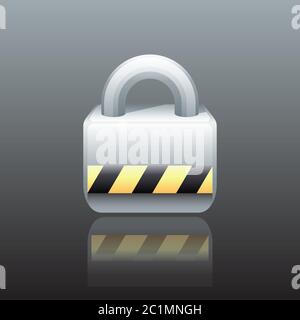 vector illustration of a padlock. Suitable for security business, quarantine conditions, territorial locking and security technology. Stock Vector
