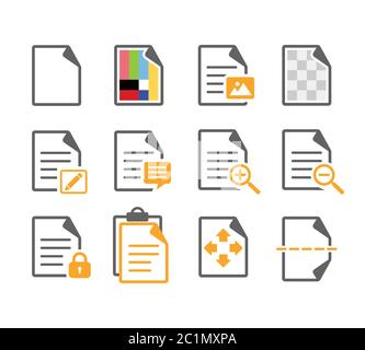 Document File Paper Page Edit Tool Options Icon. Suitable for element design of document editing software button an user interface. Stock Vector