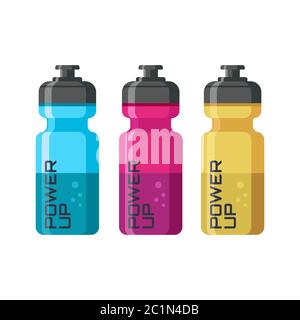 design concept for energy drink bottles for sports activities. Professional product design for model examples of sports bottle packaging Stock Vector