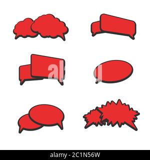 Simple flat minimalist Bubble chat collection. Suitable for vector illustration of speak bubble template for comic and dialogue concept. Stock Vector