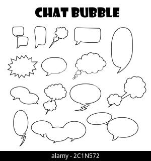 Vector illustration of a speech bubble. Suitable for graphic elements of conversational illustrations, illustrated stories and comic designs Stock Vector