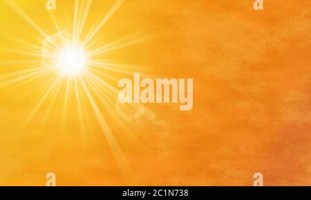 yellow summer sun rays with lens flare â€“ Illustration Stock Photo