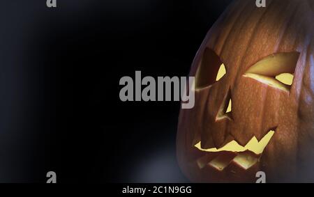 Halloween dark black background. Spooky pumpkin fantasy scary texture