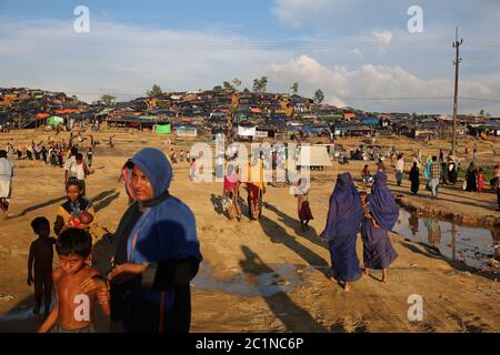 Rohingya people seen at Palangkhali refugee camp in Cox's Bazar