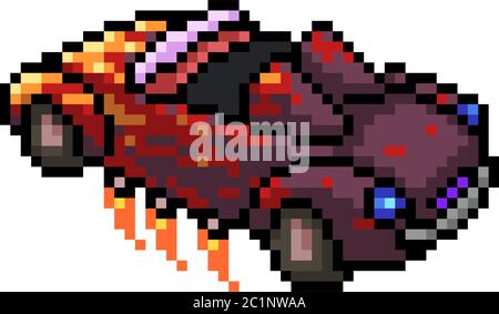 vector pixel art sci fi car isolated cartoon Stock Vector Image & Art -  Alamy