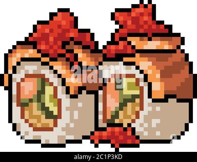 vector pixel art sushi isolated stock vector image art alamy vector pixel art sushi isolated stock