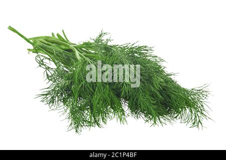 a bunch of dill close-up on a white background isolated Stock Photo