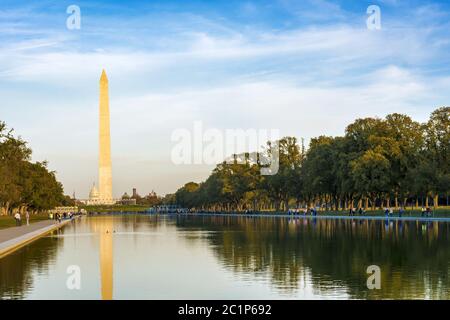 The monument to George Washington and the National Mall in Washington D.C. Stock Photo