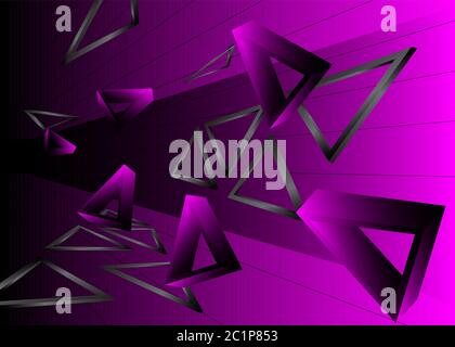 Purple and black triangles, premium exclusive background. Vector luxury dark colored and black gradient geometric Stock Vector