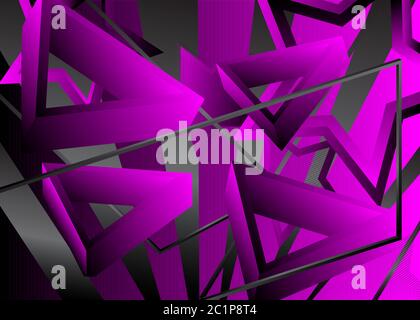 Purple and black triangles, premium exclusive background. Vector luxury dark colored and black gradient geometric Stock Vector