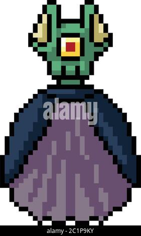 vector pixel art monster fantasy isolated cartoon Stock Vector Image ...