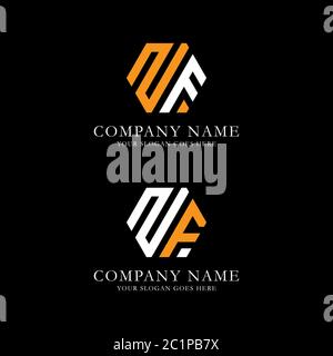 Creative monogram Letter ZF logo vector, line art initial name logo design Stock Vector