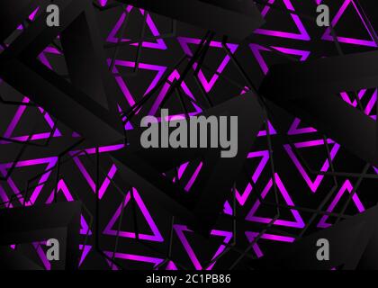 Purple and black triangles, premium exclusive background. Vector luxury dark colored and black gradient geometric Stock Vector