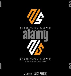 Creative monogram Letter ZS logo vector, line art initial name logo design Stock Vector