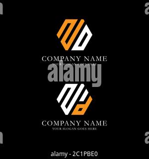 Creative monogram Letter ZD logo vector, line art initial name logo design Stock Vector