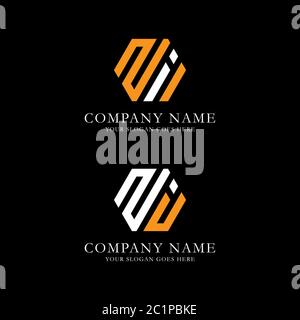 Creative monogram Letter ZI logo vector, line art initial name logo design Stock Vector