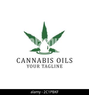 Cannabis Oil Logo template, cannabis logo designs Stock Vector