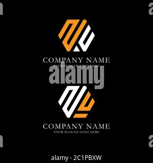 Creative monogram Letter ZV logo vector, line art initial name logo design Stock Vector