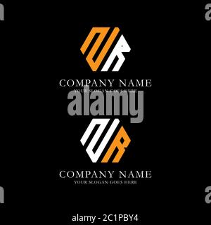 Creative monogram Letter ZR logo vector, line art initial name logo design Stock Vector