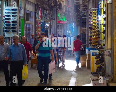 People Tehran Grand Bazaar. Iran Stock Photo