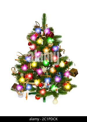 Decorated christmas tree Stock Photo
