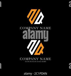 Creative monogram Letter ZQ logo vector, line art initial name logo design Stock Vector