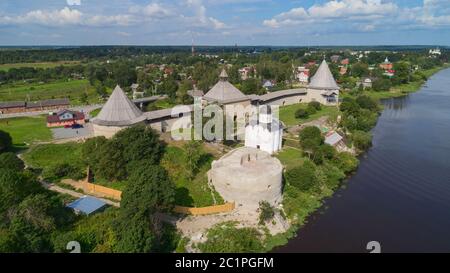 Staraya Riba View of the ancient Staraya Ladoga fortress on the early August morning ...