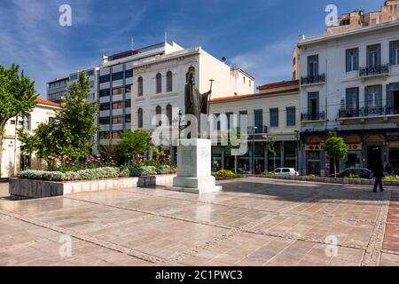 Statue of Archbishop Damaskinos,Square Mitropoleos,Athens,Greece,Europe Stock Photo