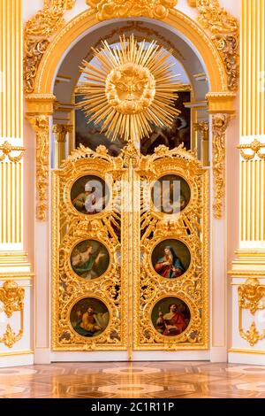 St. Petersburg, Russia - May 12, 2017: Interior of the State Hermitage, the Grand Church of the Winter Palace. Hermitage is one Stock Photo