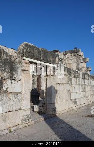 Israel, Sea of Galilee, the ruins and excavations at Capernaum Stock ...