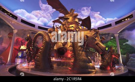 Territory of the amusement DreamWorks in Motiongate at Dubai Parks and Resorts Stock Photo