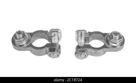 Positive and negative contact terminal CAR battery Stock Photo - Alamy