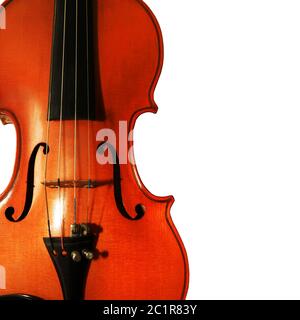 1937 old violin on the white background Stock Photo