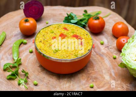famous Indian food Khichdi is ready to serve Stock Photo