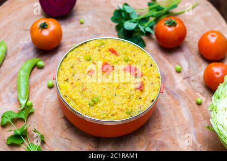 famous Indian food Khichdi is ready to serve Stock Photo