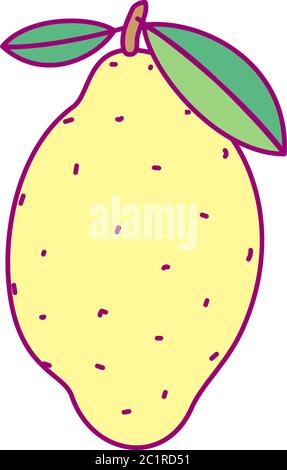 vector cute drawn fruit clip art citrus Stock Vector