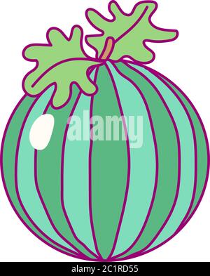 vector cute drawn fruit clip art watermelon Stock Vector