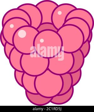 vector cute drawn fruit clip art raspberry Stock Vector