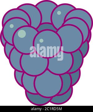 vector cute drawn fruit clip art blackberry Stock Vector