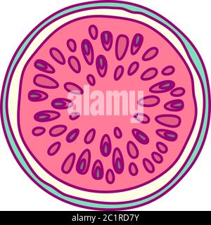 vector cute drawn fruit clip art watermelon Stock Vector