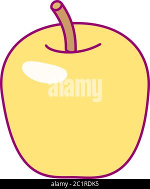 vector cute drawn fruit clip art apple Stock Vector