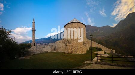 Exterior panorama view to Travnik Fortress,Bosnia and Herzegovina Stock Photo