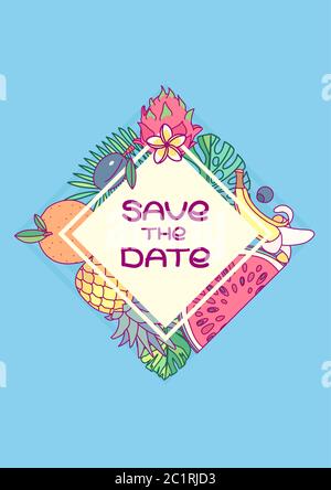 vector save the date invitation template concept Stock Vector